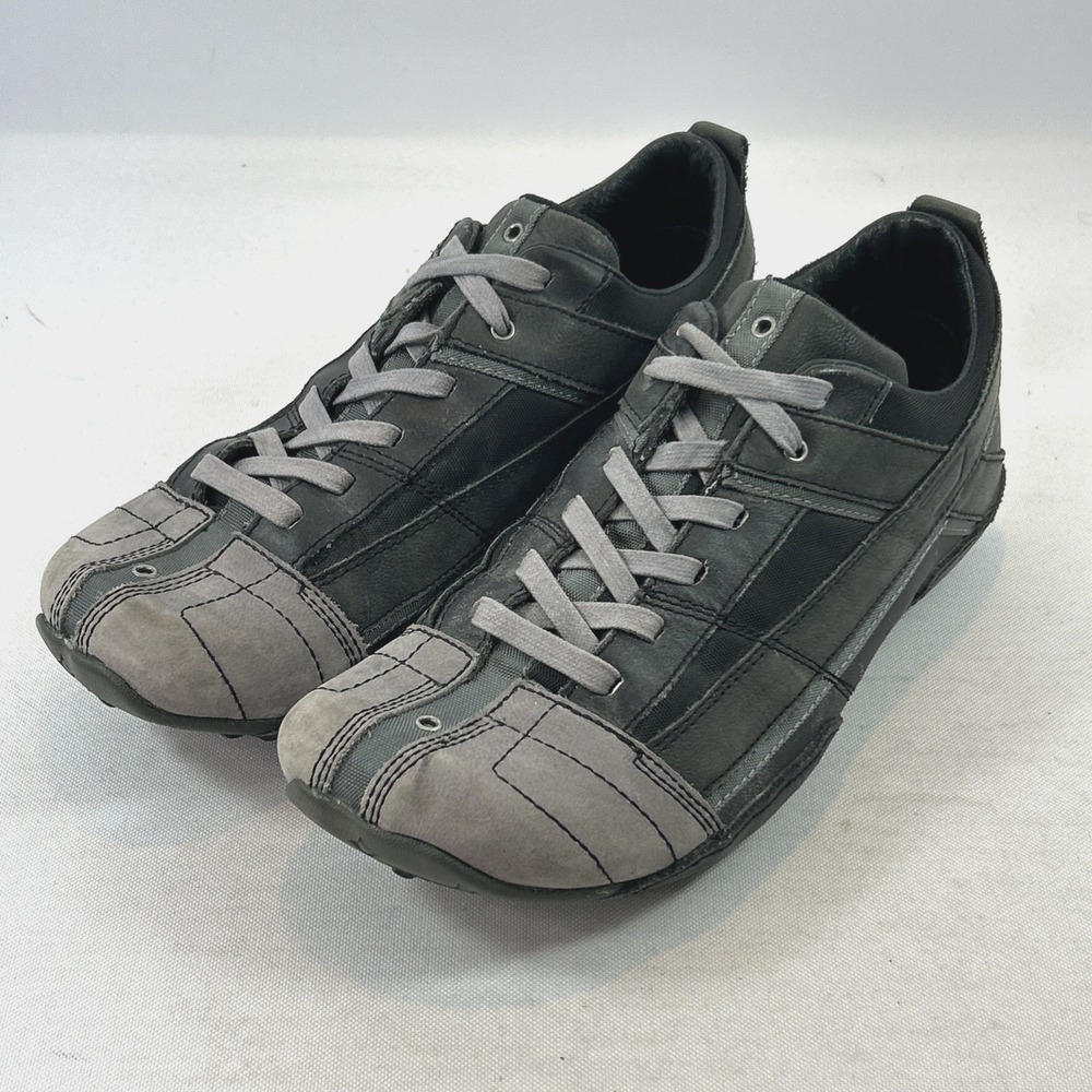 Vintage Diesel Evreux Sneakers Men's Size 8 Gray Leather Canvas Casual Y2K Shoes